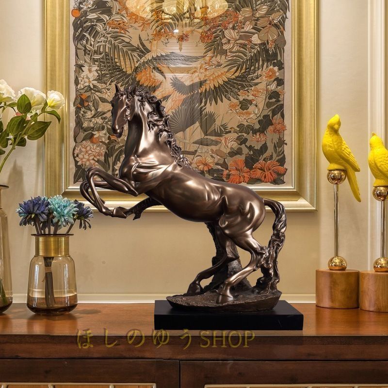 置物 オブジェ ブロンズ風 馬の彫刻オブジェ - メルカリ