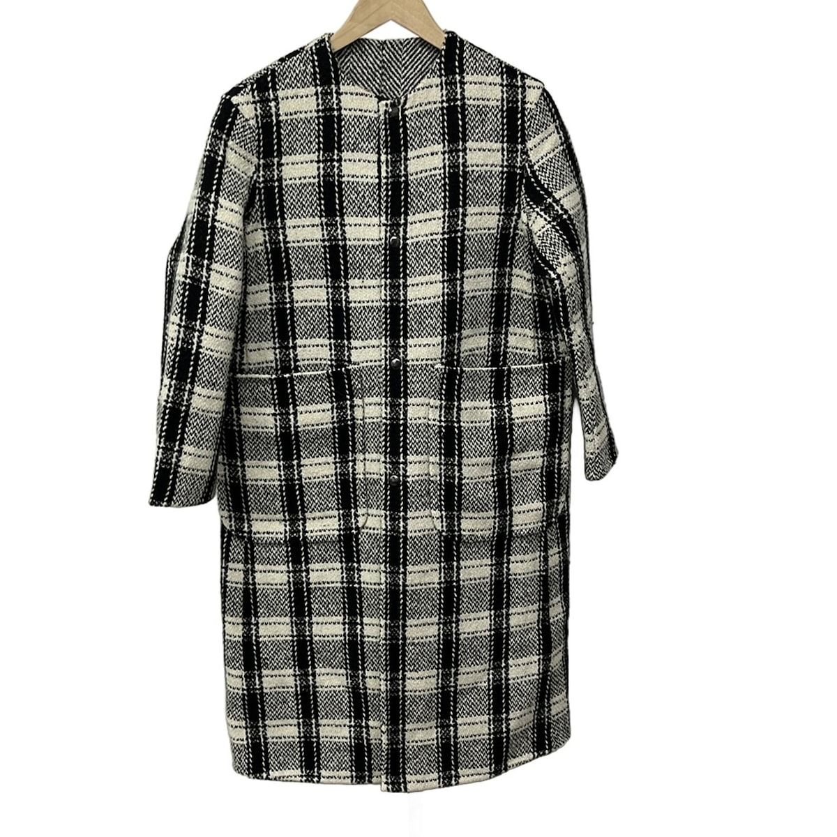 Drawer チェック柄 コート 2023 ドゥロワー Drawer(ドゥロワー) コート サイズ36 S レディース - 6525-234-0529 黒