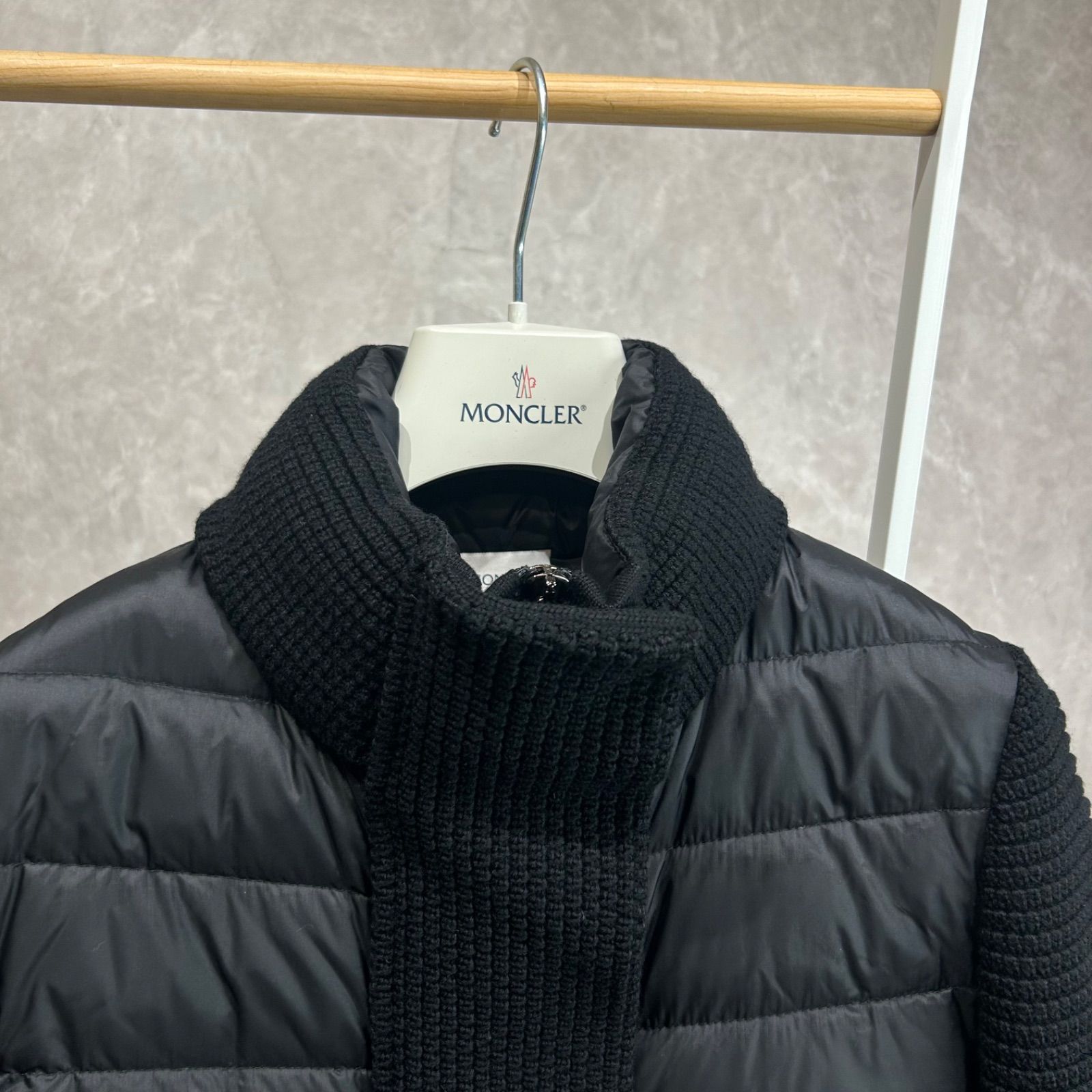 極美品】 MONCLER モンクレール ダウンニットジャケット黒 ブラックS