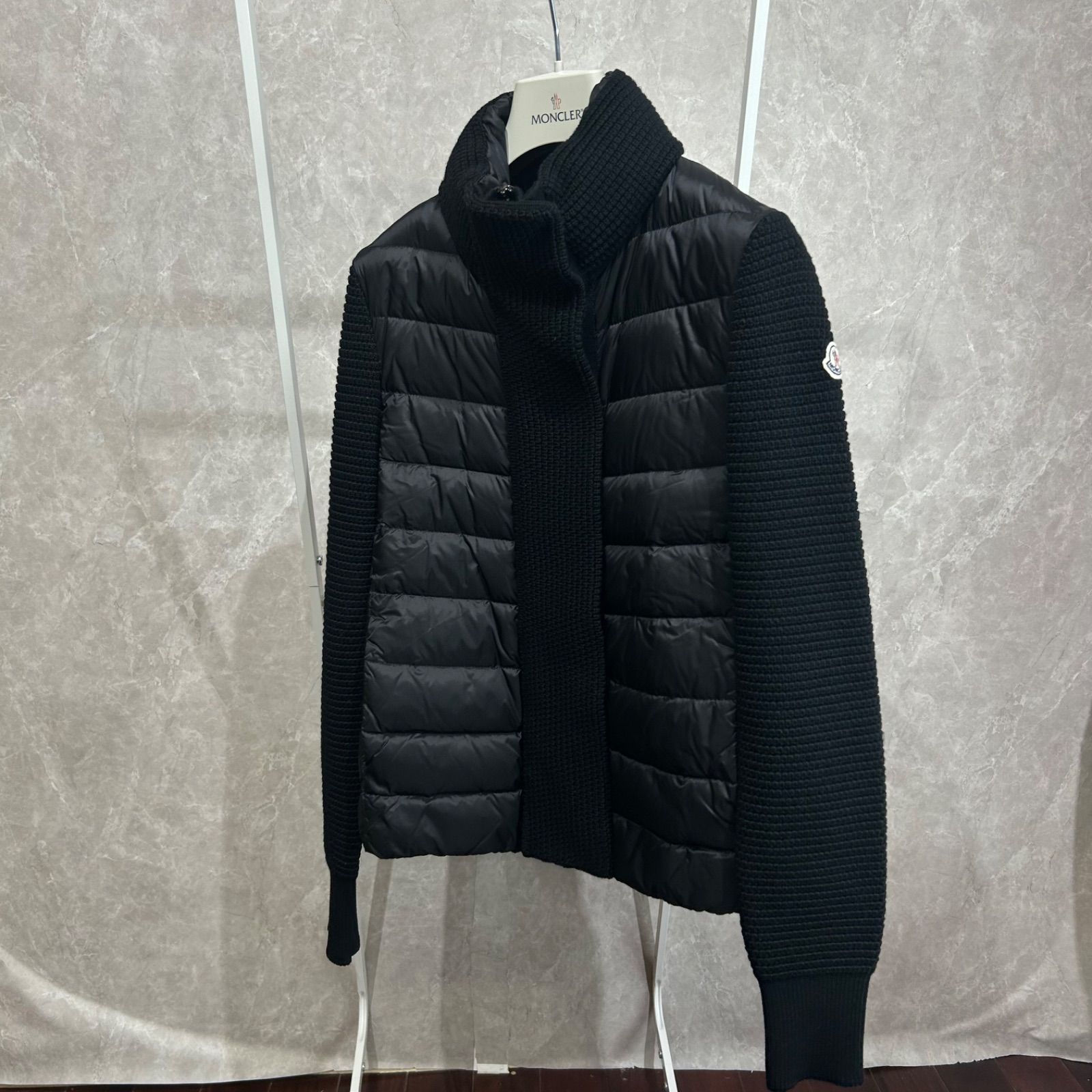 モンクレール　ダウンニットジャケット S 黒 極美品】 MONCLER モンクレール ダウンニットジャケット黒 ブラックS