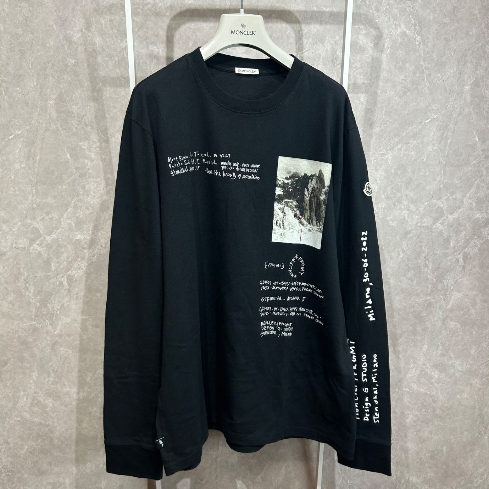 MONCLERモンクレールフラグメントコラボロンT長袖Tシャツ黒L - メルカリ