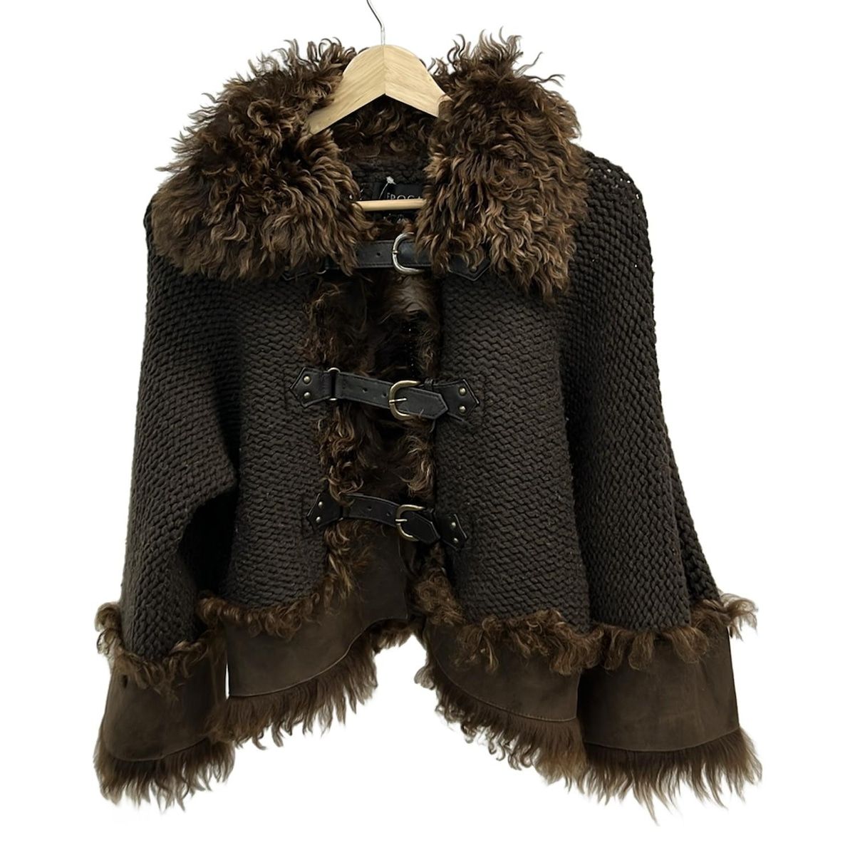 EPOCA エポカ　ローゲージ　ニットダッフルコート ファー付　ブラウン　40 EPOCA エポカ ローゲージ ニットダッフルコート ファー付 ブラウン 40