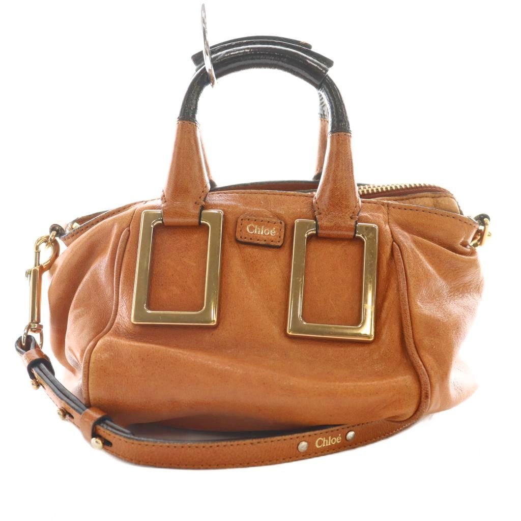 クロエ CHLOE エテル Ethel 2wayバッグ ハンド ショルダー レザー 茶 