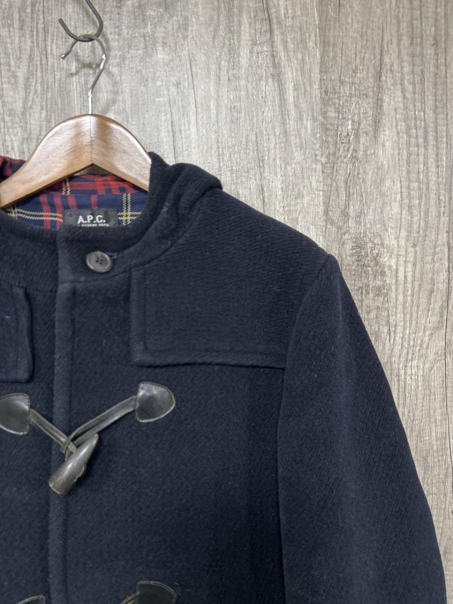 A.P.C. アーペーセー ウール混 チェック柄 ダッフル コート sizeXS