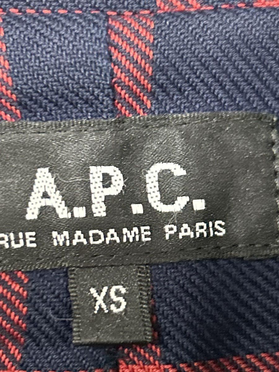 A.P.C. アーペーセー ウール混 チェック柄 ダッフル コート sizeXS
