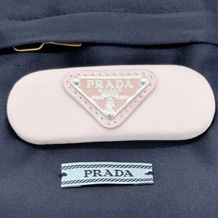 PRADA プラダ バレッタ 三角ロゴプレート ポーチ付