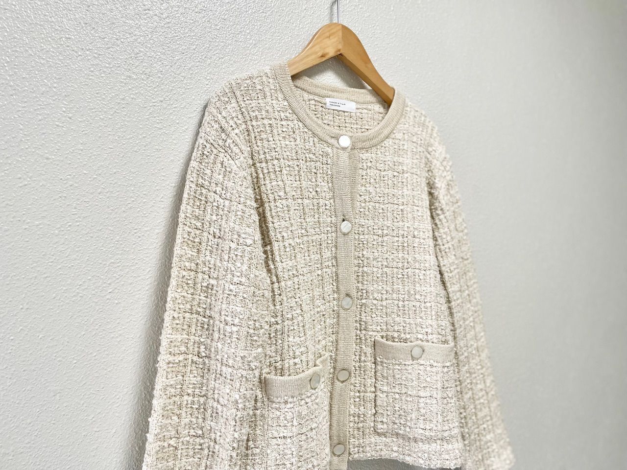 KURASHI&Trips PUBLISHING ツイード柄のニットジャケット