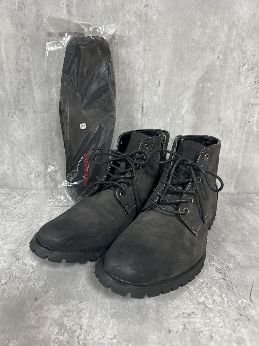 HIDEAWAYS ニコル フェイクレザー ショート ブーツ size25.5ｃｍ/チャコールグレー   メンズ