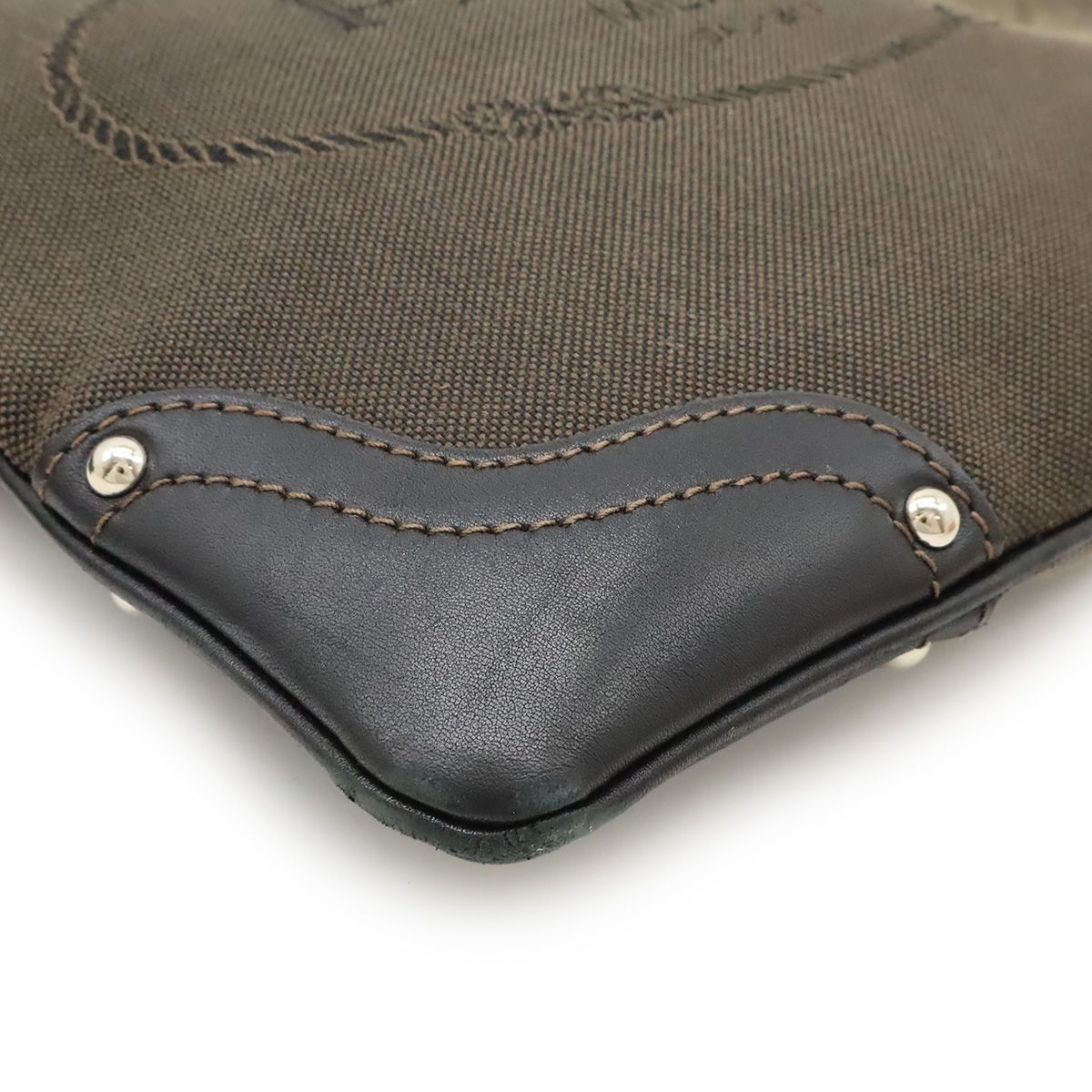 PRADA プラダ ロゴジャガード ショルダーバッグ ポシェット キャンバス