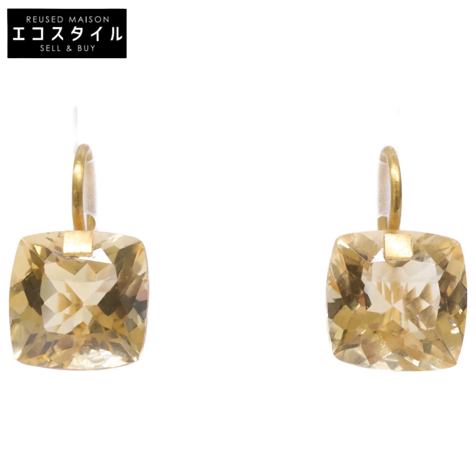 マリーエレーヌ ドゥ タイヤック ピアス シトリン 22金