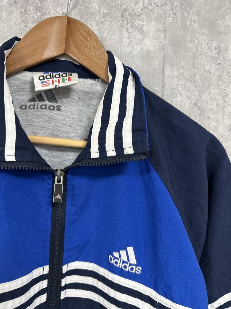 アディダス 刺繍 ロゴ トラック ジャケット size164/黒×紺 ◇□ メンズ