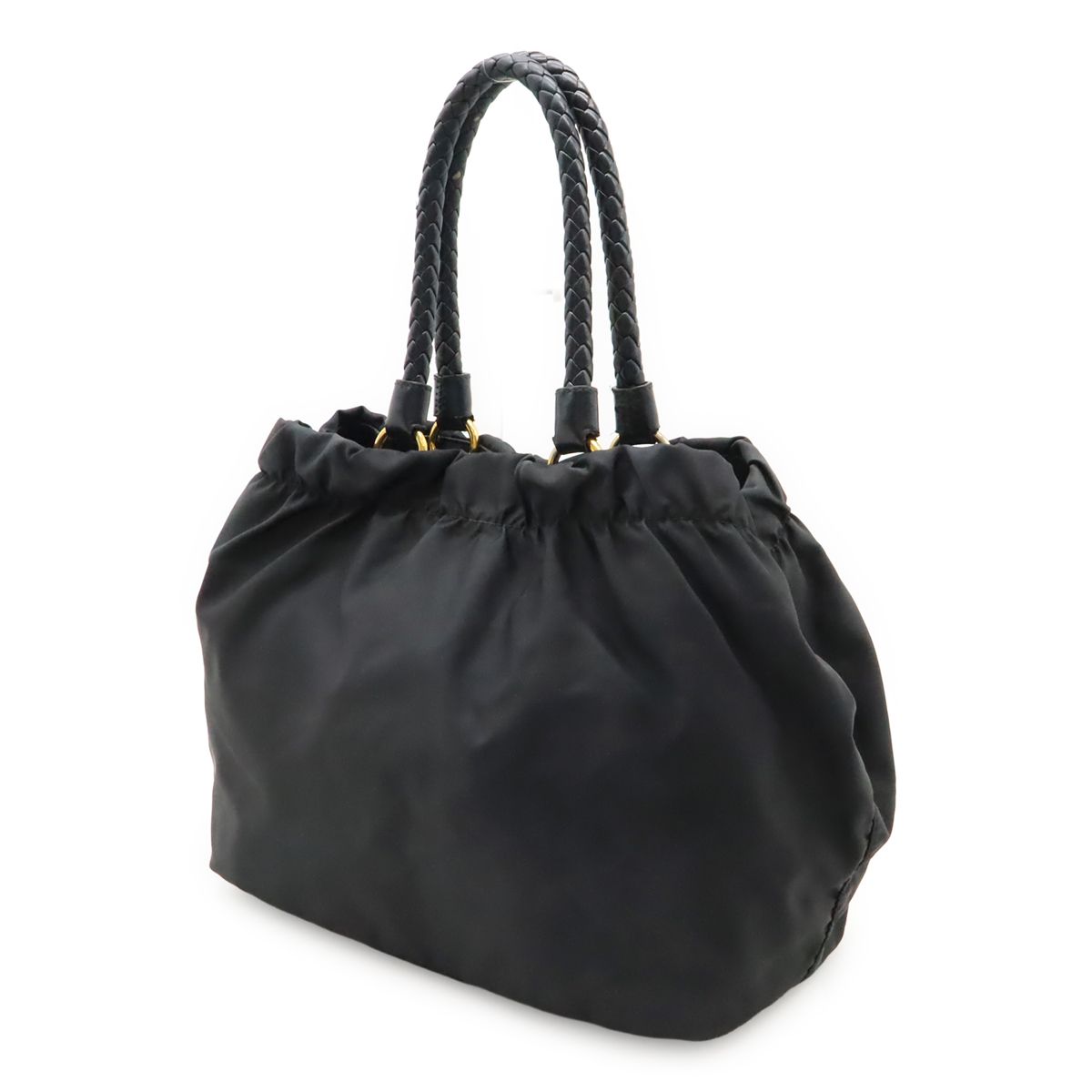 PRADA プラダ テスート ギャザー リボン ハンドバッグ トートバッグ