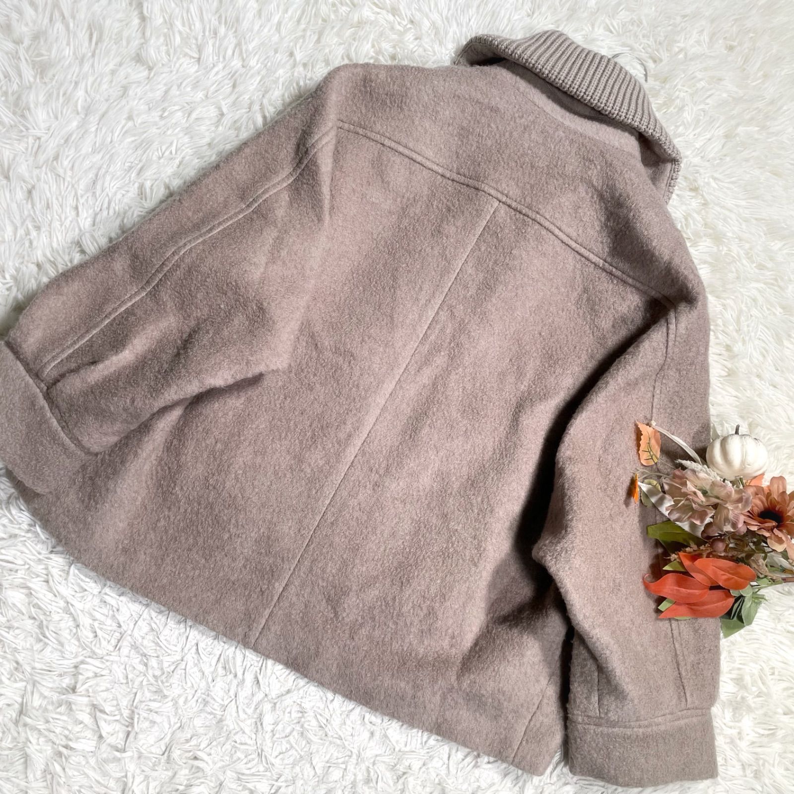 LOUNIE ルーニィ ショート丈ボリュームコート ボアコート ニット