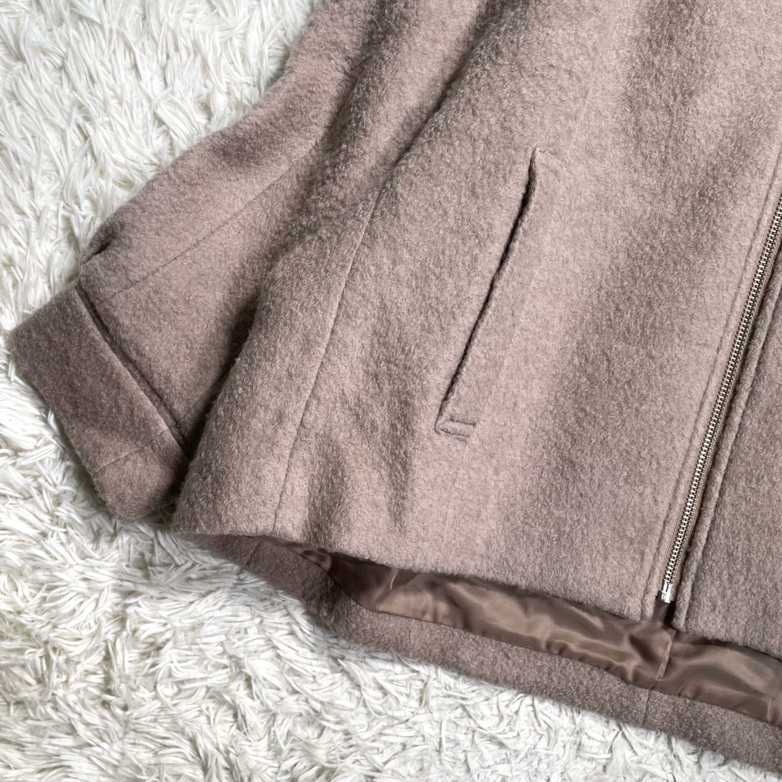 LOUNIE ルーニィ ショート丈ボリュームコート ボアコート ニット