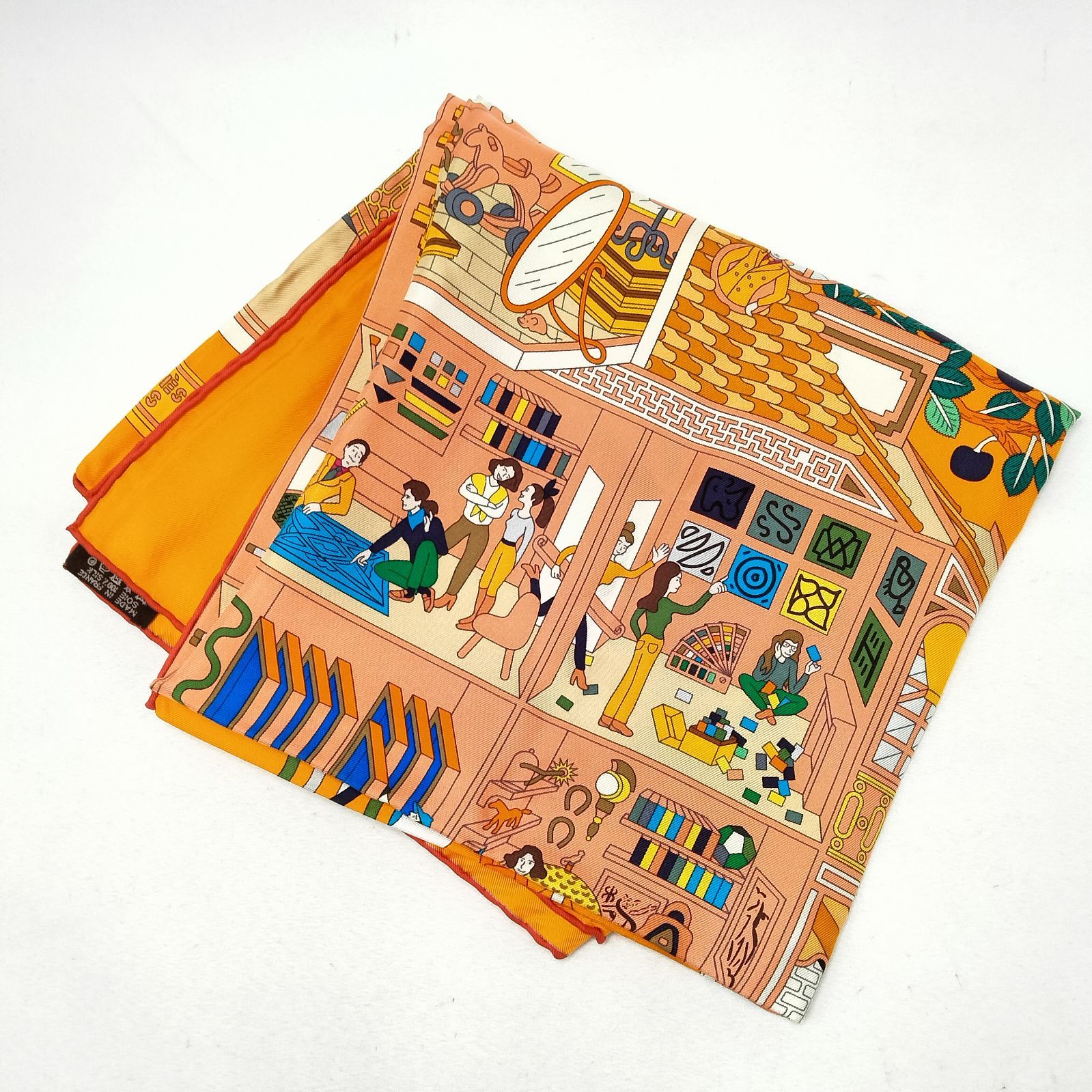 ✨HERMES✨エルメス カレ90 La Maison des Carres メゾンデカレ シルク