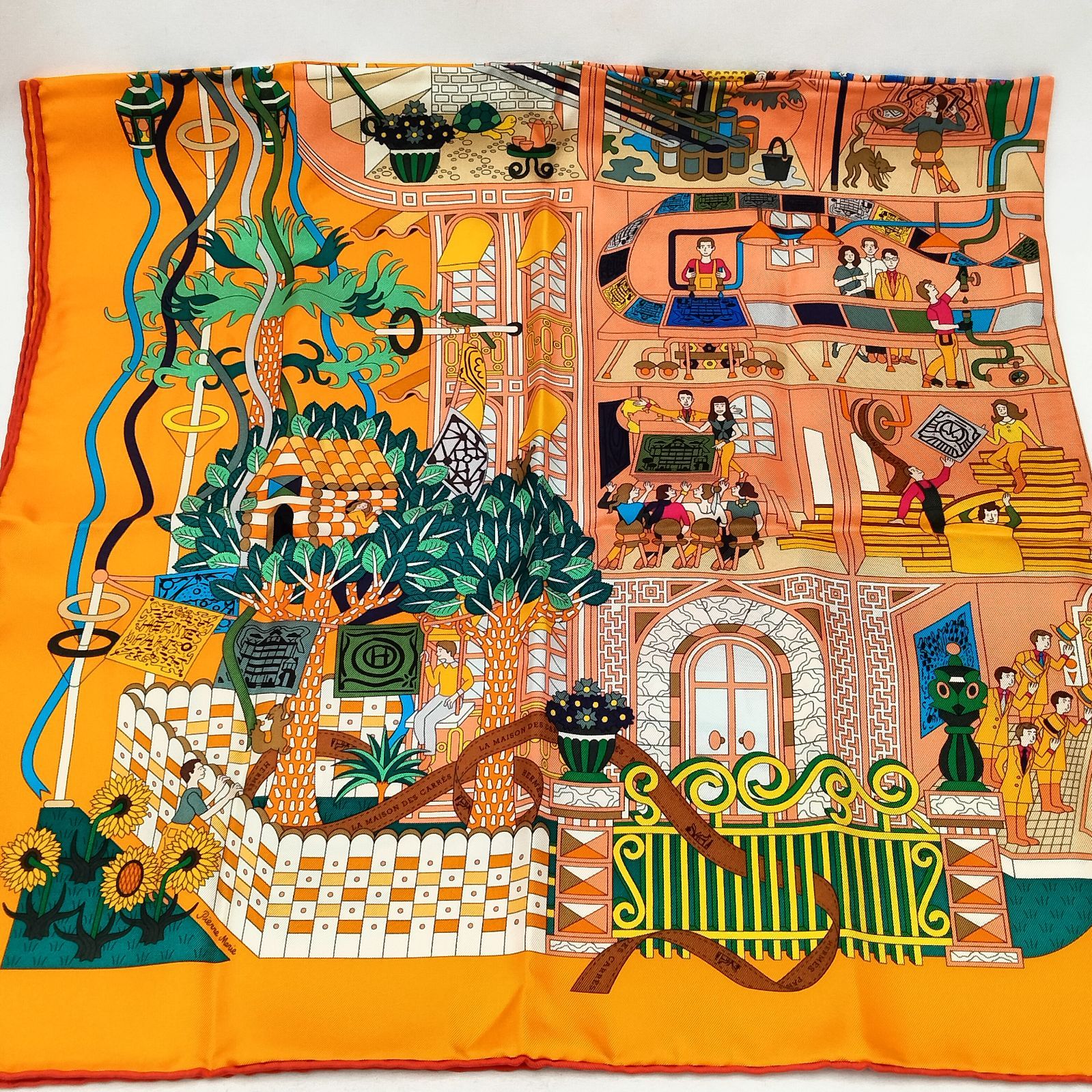 ✨HERMES✨エルメス カレ90 La Maison des Carres メゾンデカレ シルク