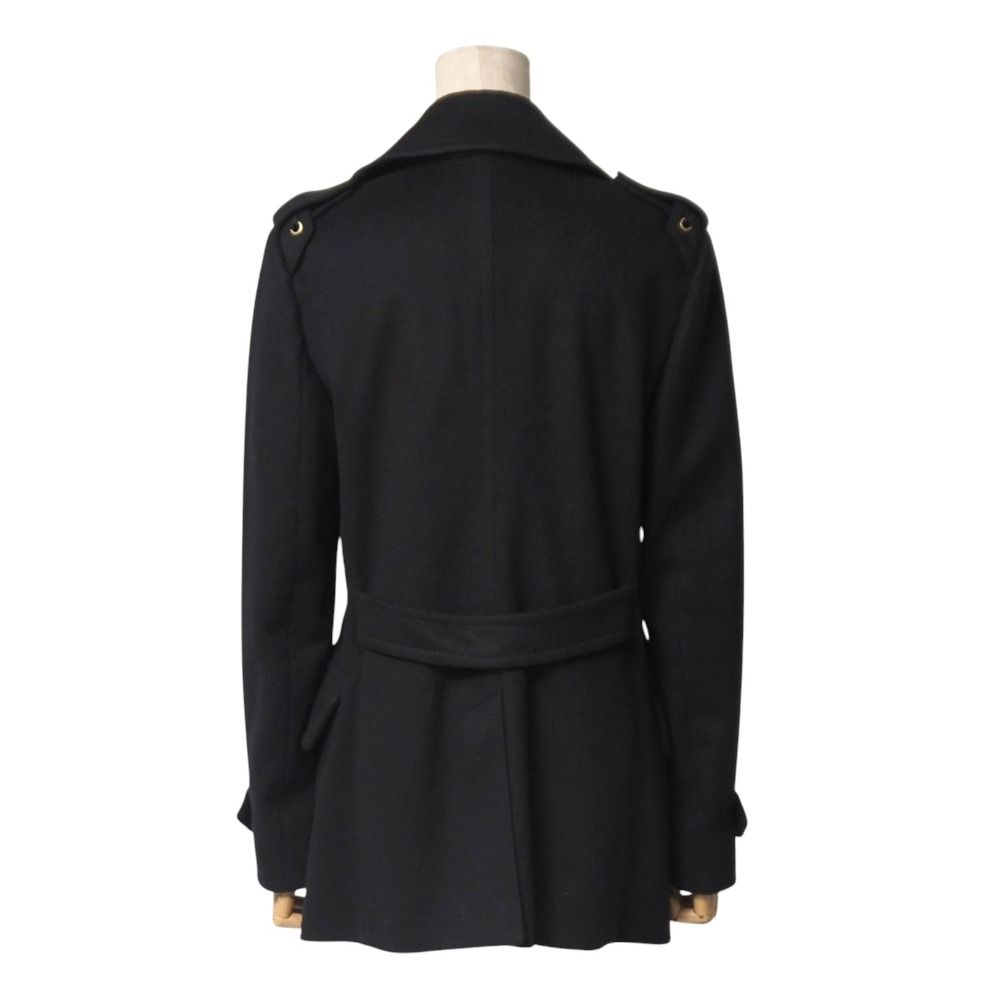 GUCCI グッチ　ピーコート　黒　レディース □美品□GUCCI グッチ ピーコート サイズ38 ダブルブレスト ウール