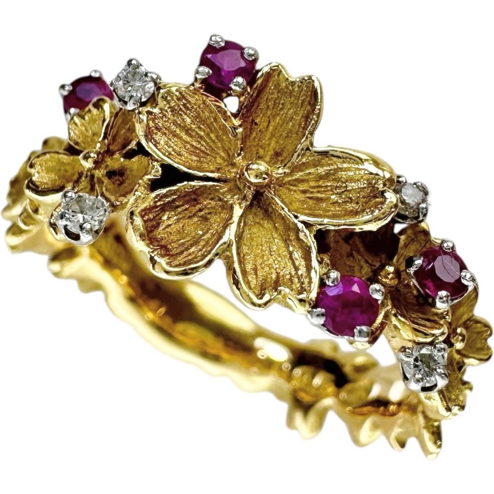 16号 【IWAKURA KOJI/岩倉康二】フラワー/花デザイン ルビー