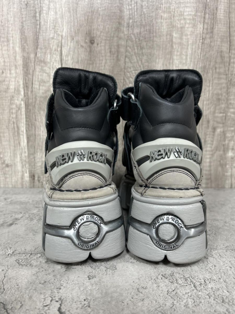NEW ROCK 厚底 レザー スニーカー size22.5cm/グレー