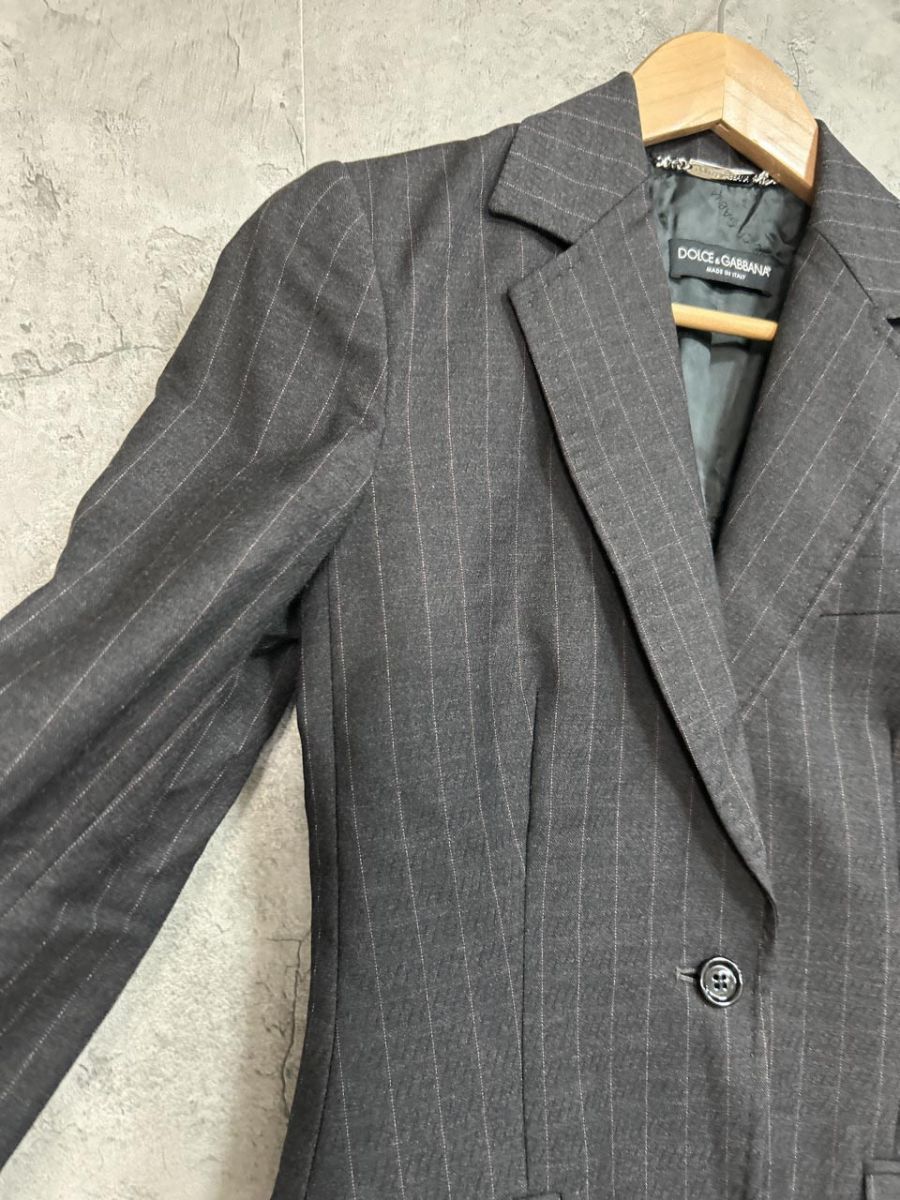 DOLCE＆GABBANA ドルチェ＆ガッバーナ ベルベットストライプジャケット