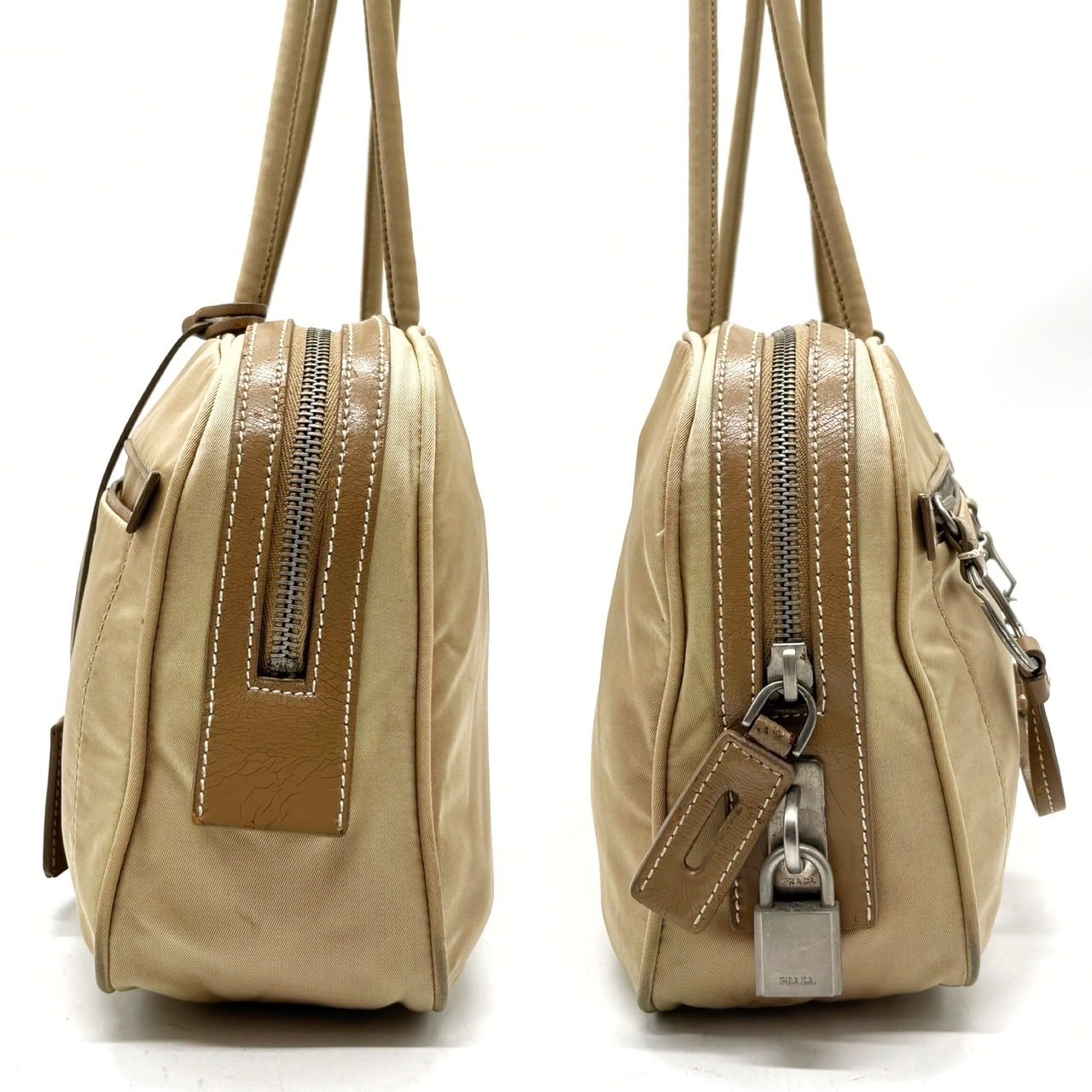 良品】 PRADA プラダ 三角プレート ナイロン ハンドバッグ トート
