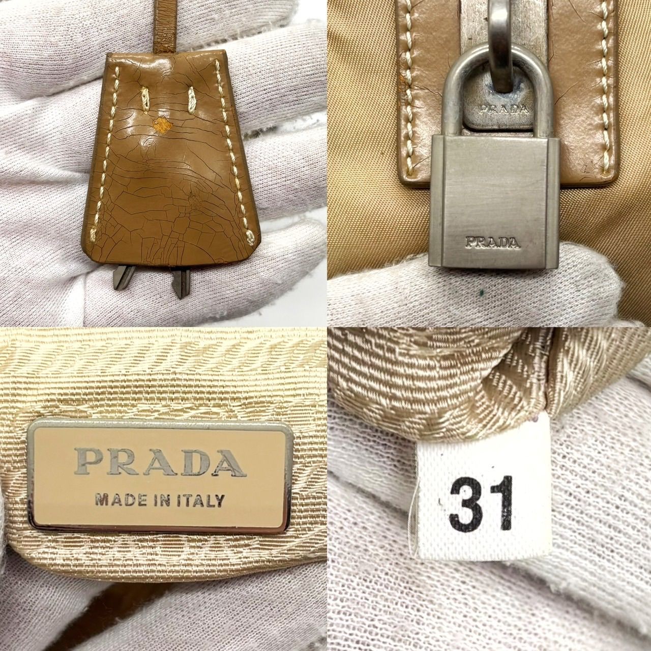 良品】 PRADA プラダ 三角プレート ナイロン ハンドバッグ トート
