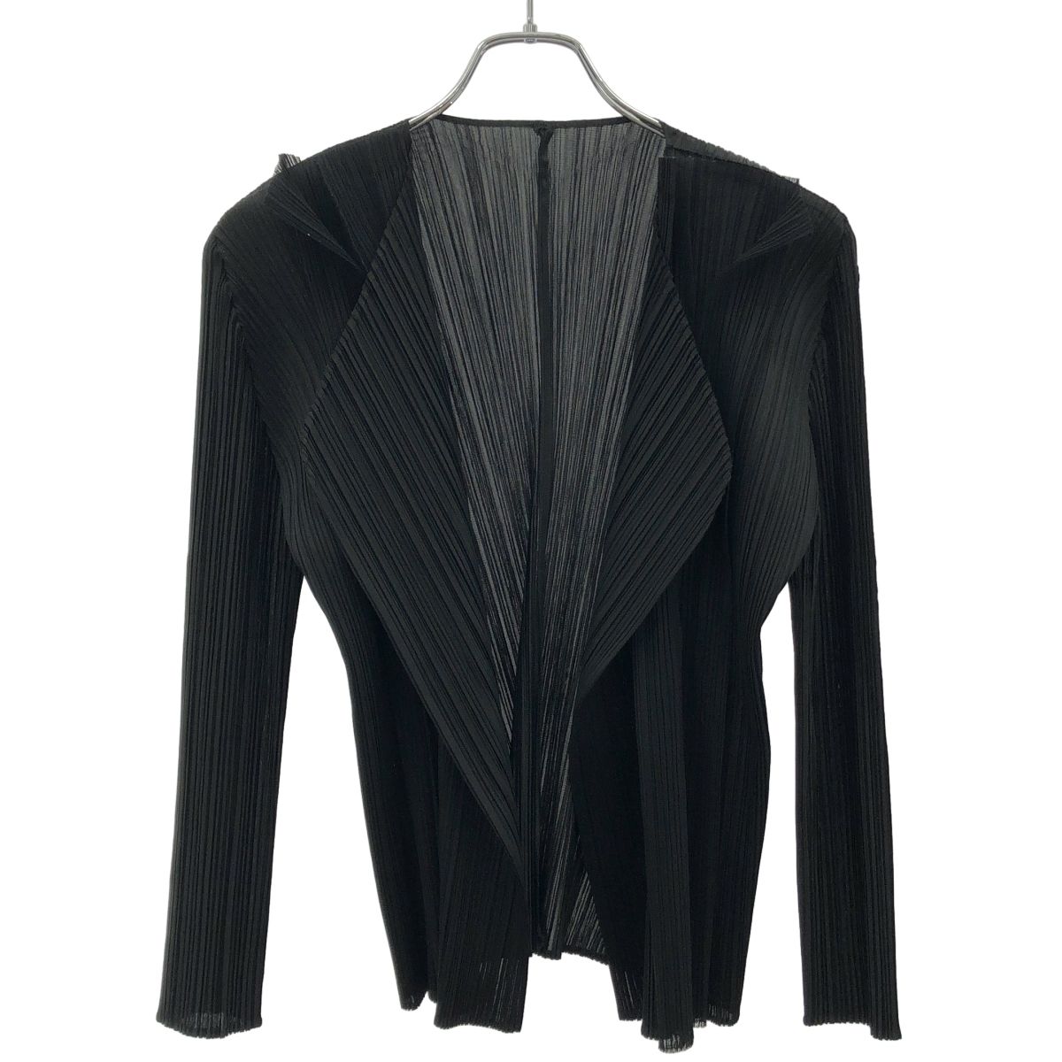 イッセイミヤケ プリーツプリーズ　ジップジャケット ブラック PLEATS PLEASE ISSEY MIYAKE - 美品 プリーツプリーズ イッセイミヤケ