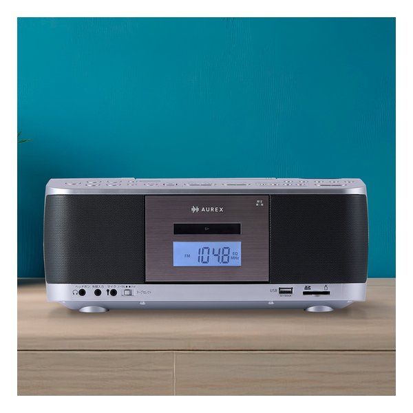 TOSHIBA 東芝 AUREX CDラジオカセットレコーダー SD/USB/CD/シルバー
