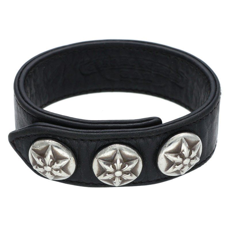 クロムハーツ 3BTN/2SNP/スター3ボタン2スナップ レザーブレスレット
