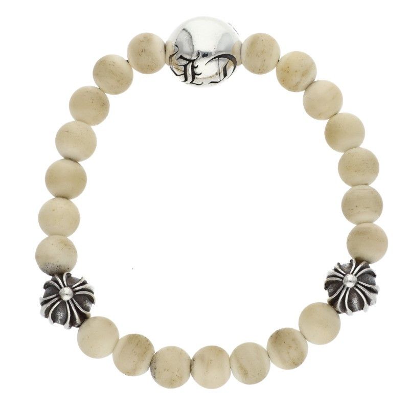 クロムハーツ 8mm BEAD/8mmビーズブレス ホワイトターコイズビーズ