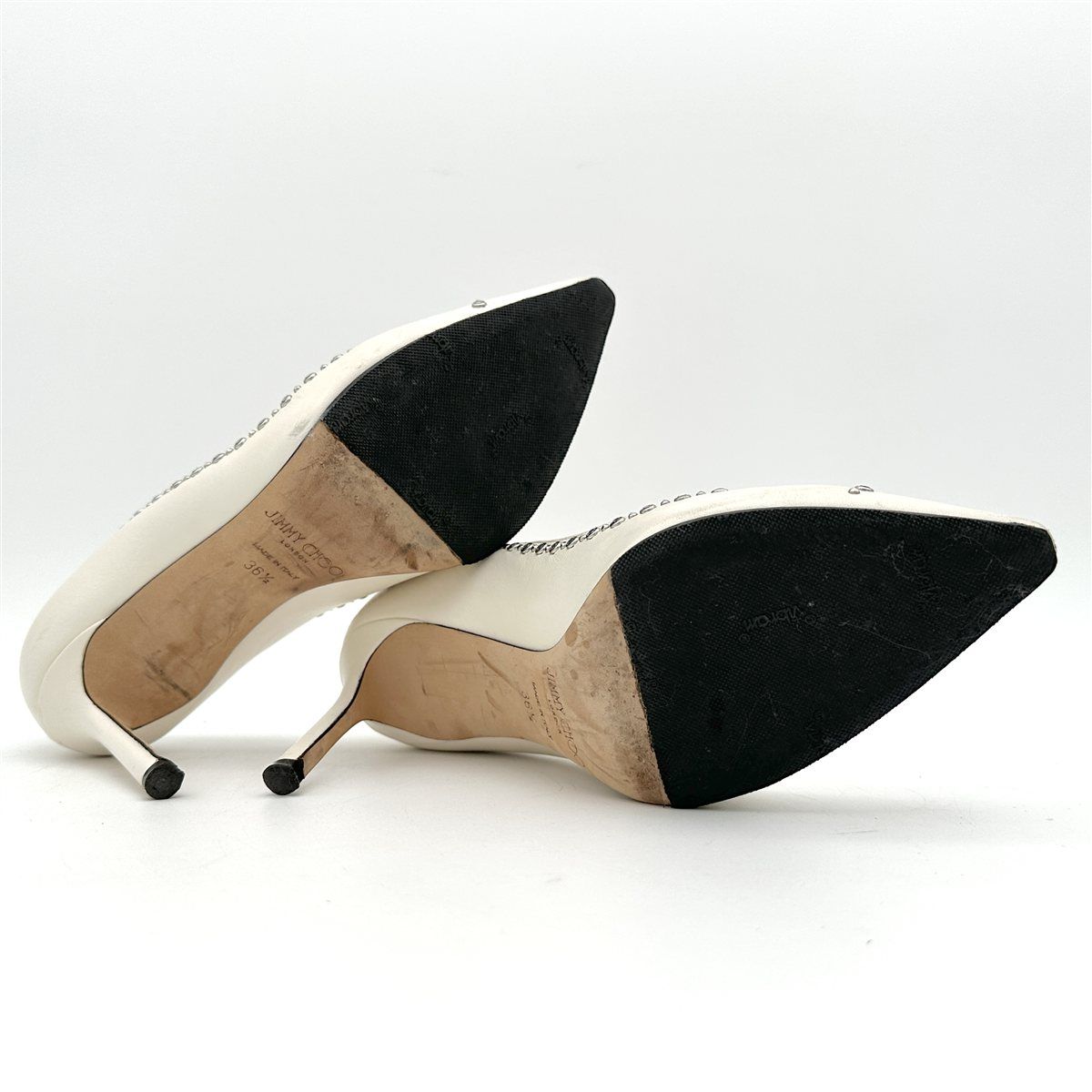 JIMMY CHOO ハイヒール 本革 ビブラムソール ラインストーン ポイン  