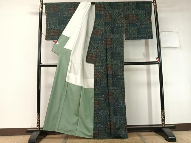 平和屋着物○上質な紬 吉祥文 正絹 逸品 CAAZ8121vf