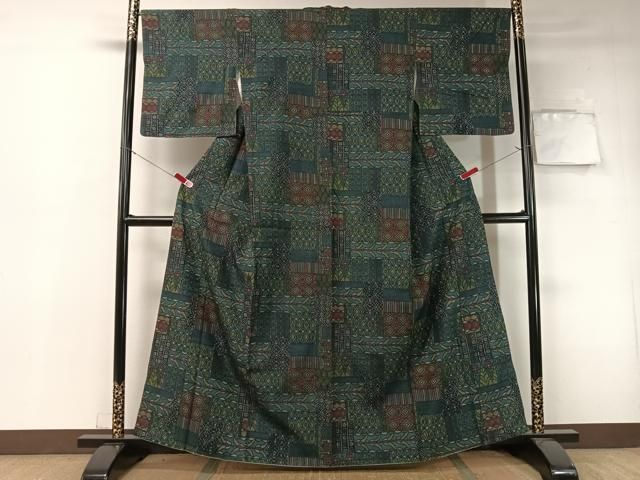 平和屋着物●上質な紬　吉祥間道　正絹　逸品　CAAZ3457yc 平和屋着物○上質な紬 吉祥間道 正絹 逸品 CAAZ3457yc 平和屋着物