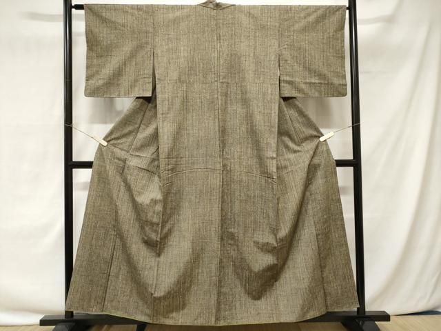 平和屋着物●上質な紬　珈琲染　霞文　正絹　逸品　DAAY5607ud 平和屋着物○上質な紬 珈琲染 霞文 正絹 逸品 DAAY5607ud