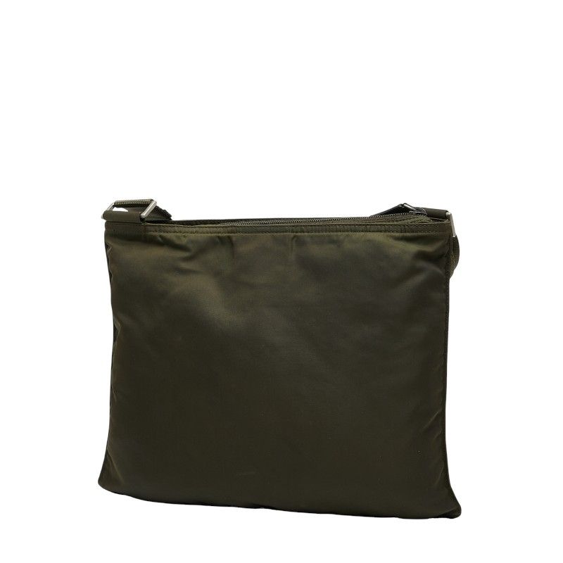 プラダ 三角ロゴプレート 斜め掛け ショルダーバッグ カーキ ナイロン