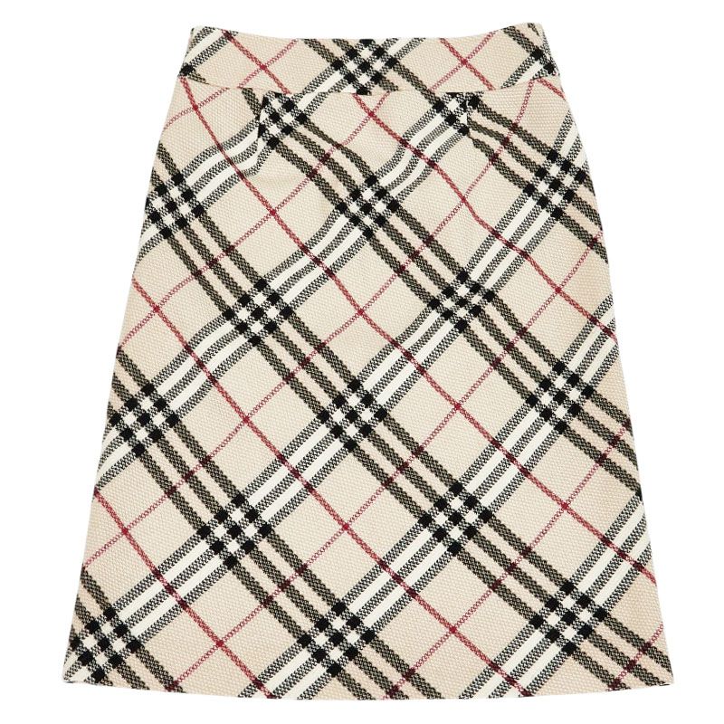 バーバリー ノバチェック スカート 小売 サイズ38 ベージュ ウール