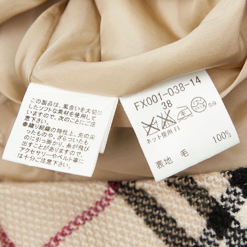 バーバリー ノバチェック スカート 小売 サイズ38 ベージュ ウール