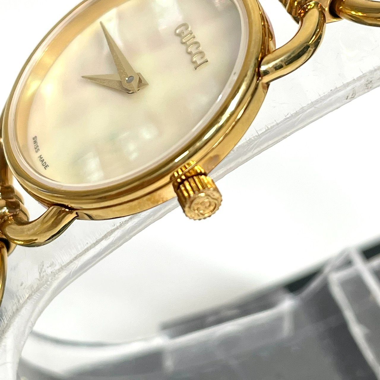 未使用】GUCCI グッチ 6000.2.L シェル文字盤 レディース クォーツ