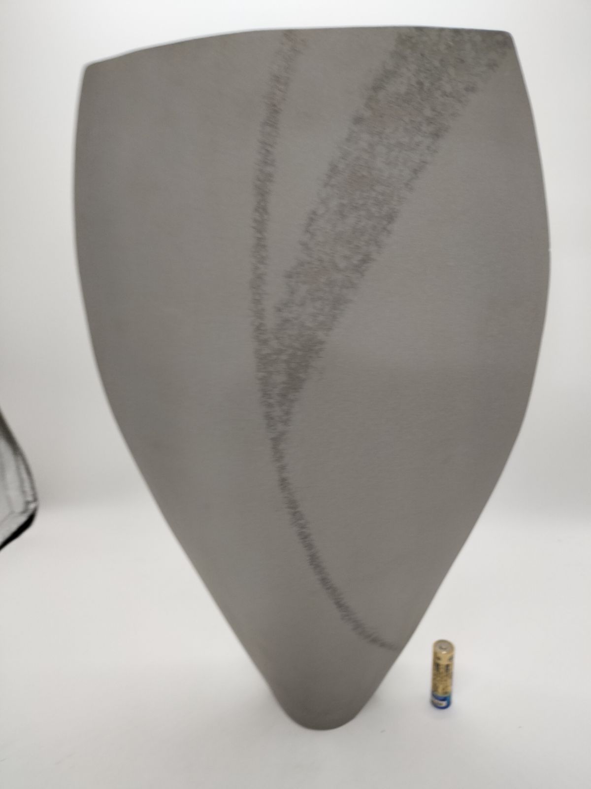 花器 変形 グレー色 模様あり 正昭 剣山付き 磁器製 花台 窯 工房 池坊