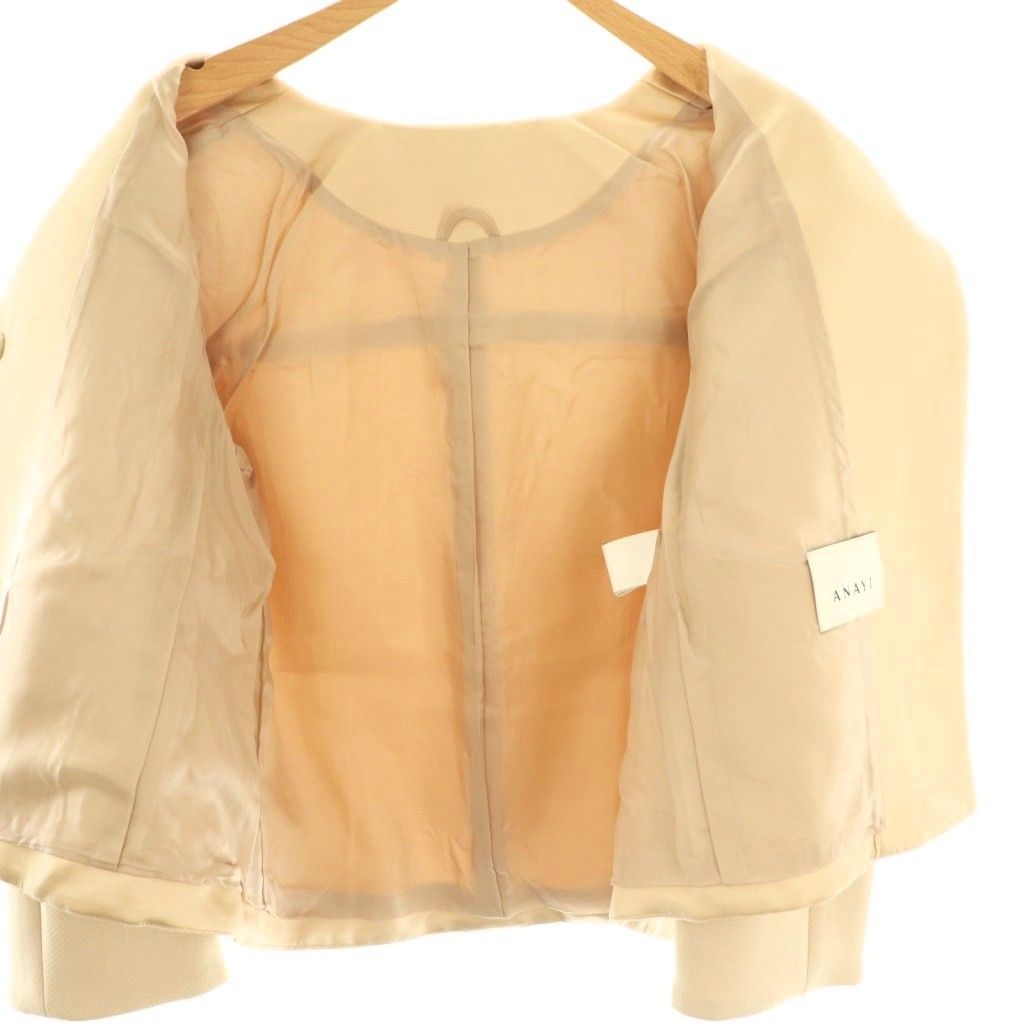 アナイ ANAYI ノーカラージャケット 38 ベージュ /HK □OS - メルカリ