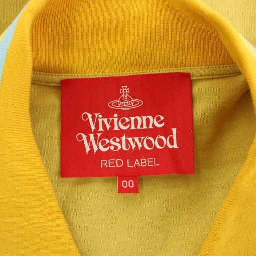 【中古】ヴィヴィアンウエストウッドレッドレーベル ワンピース ひざ丈 半袖 オーブ 00 黄 16-12-541029 レディース ヴィヴィアンウエストウッドレッドレーベル Vivienne Westwood RED
