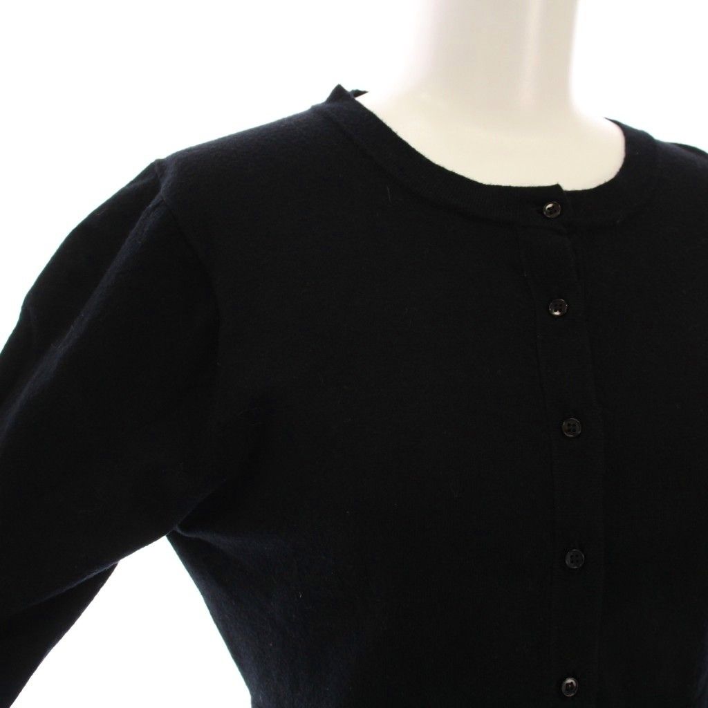 ヨーコチャン YOKO CHAN カーディガン ニット ショート丈 七分袖 36 黒