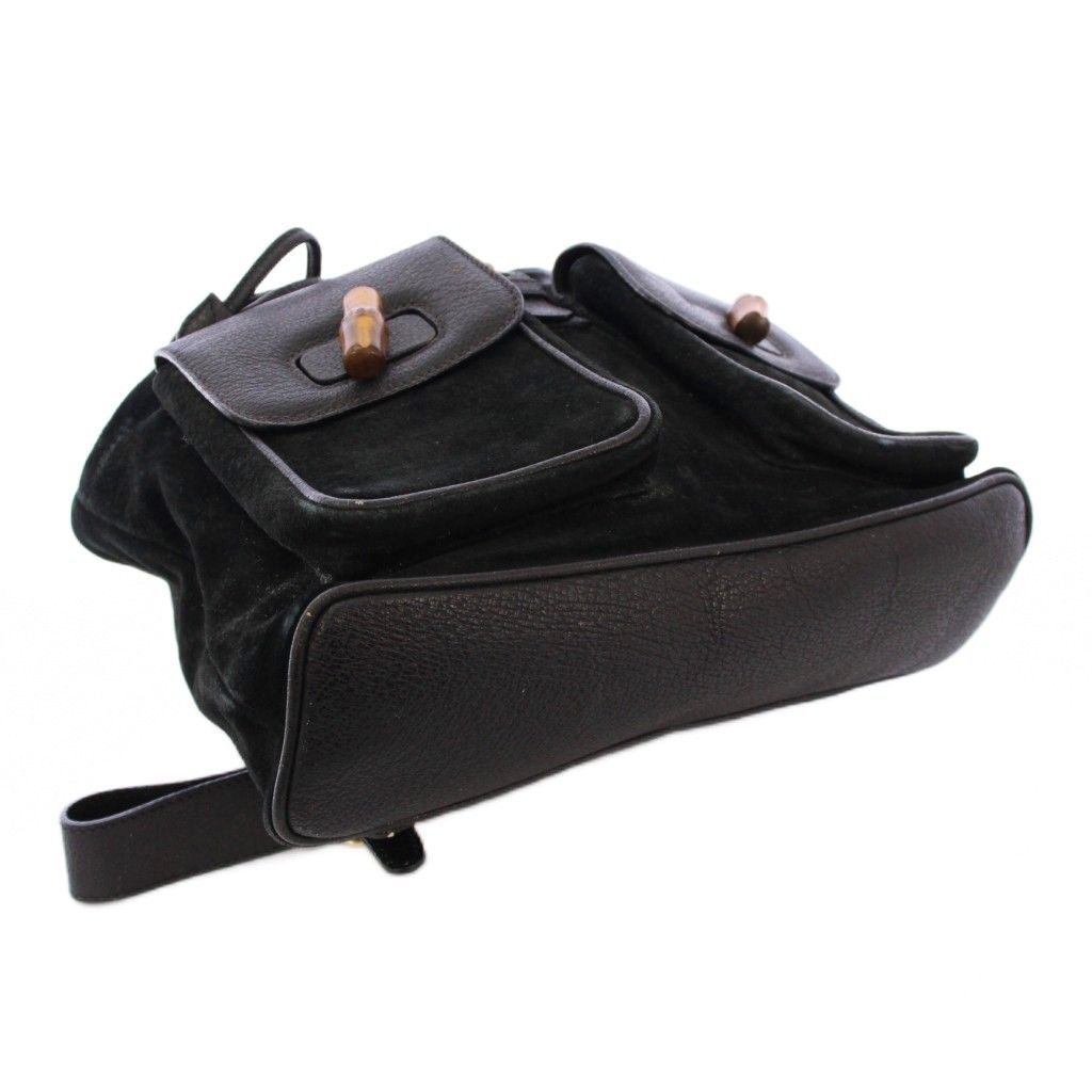 美品✨GUCCI グッチ 希少 リュック スエード レザー 大容量 巾着 黒 美品✨GUCCI グッチ 希少 リュック スエード レザー 大容量 巾着 黒