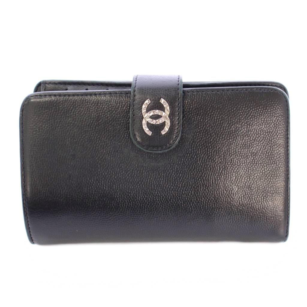 CHANEL 長財布 セブルガライン ココマーク 二つ折り キャビアスキン 箱他 シャネル CHANEL セブルガライン ココマーク キャビアスキン 二つ折り