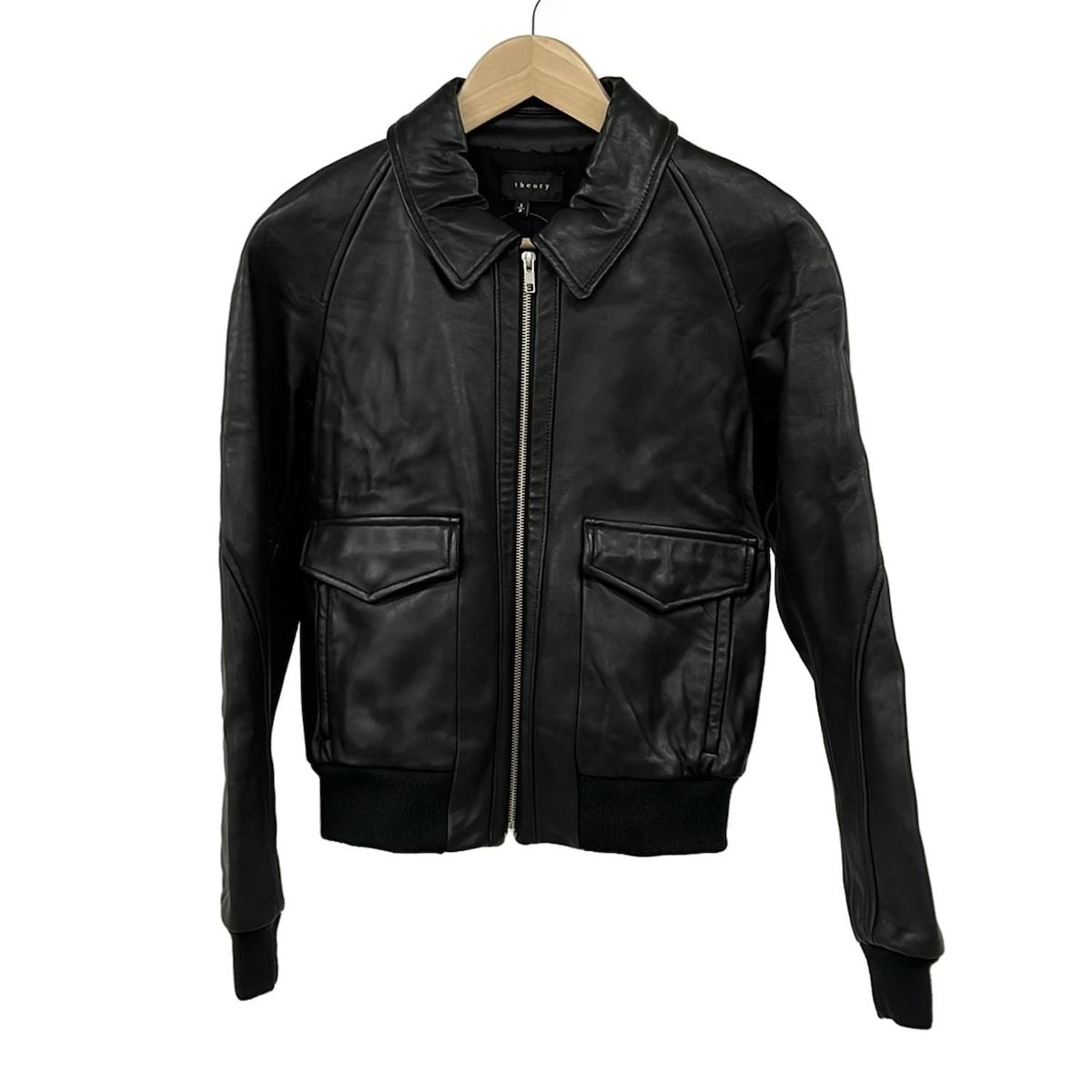 【Theory】ブラック ライダースジャケット theory(セオリー) ライダースジャケット サイズS/P S レディース美品
