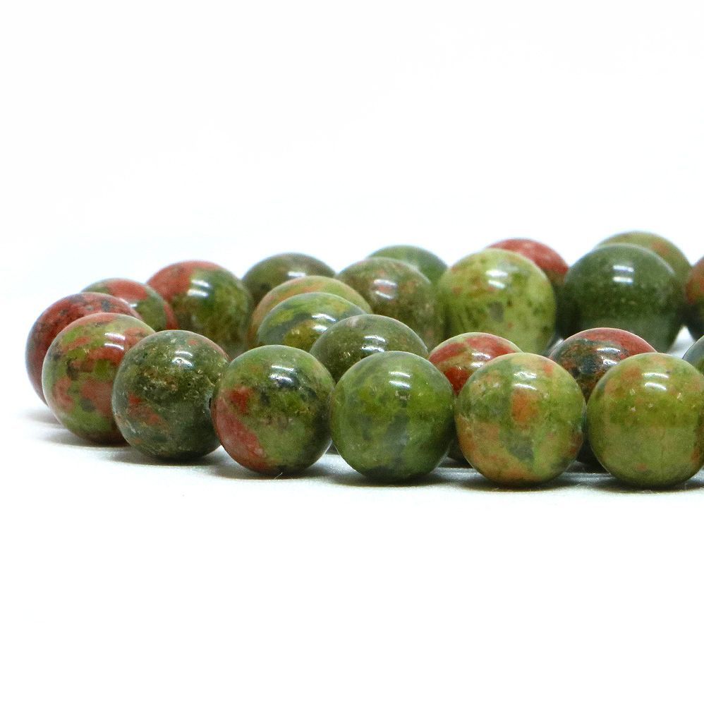 ○1連販売○ユナカイト【丸玉】10mm【天然石 ビーズ パワーストーン