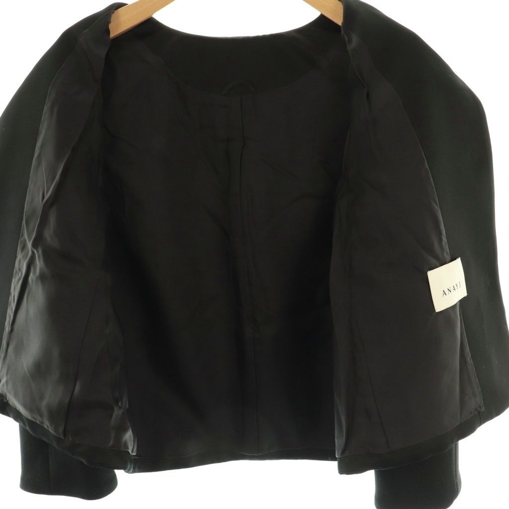 ANAYI ジャケット　38 アナイ ANAYI ノーカラージャケット 38 ブラック /HK □OS - メルカリ