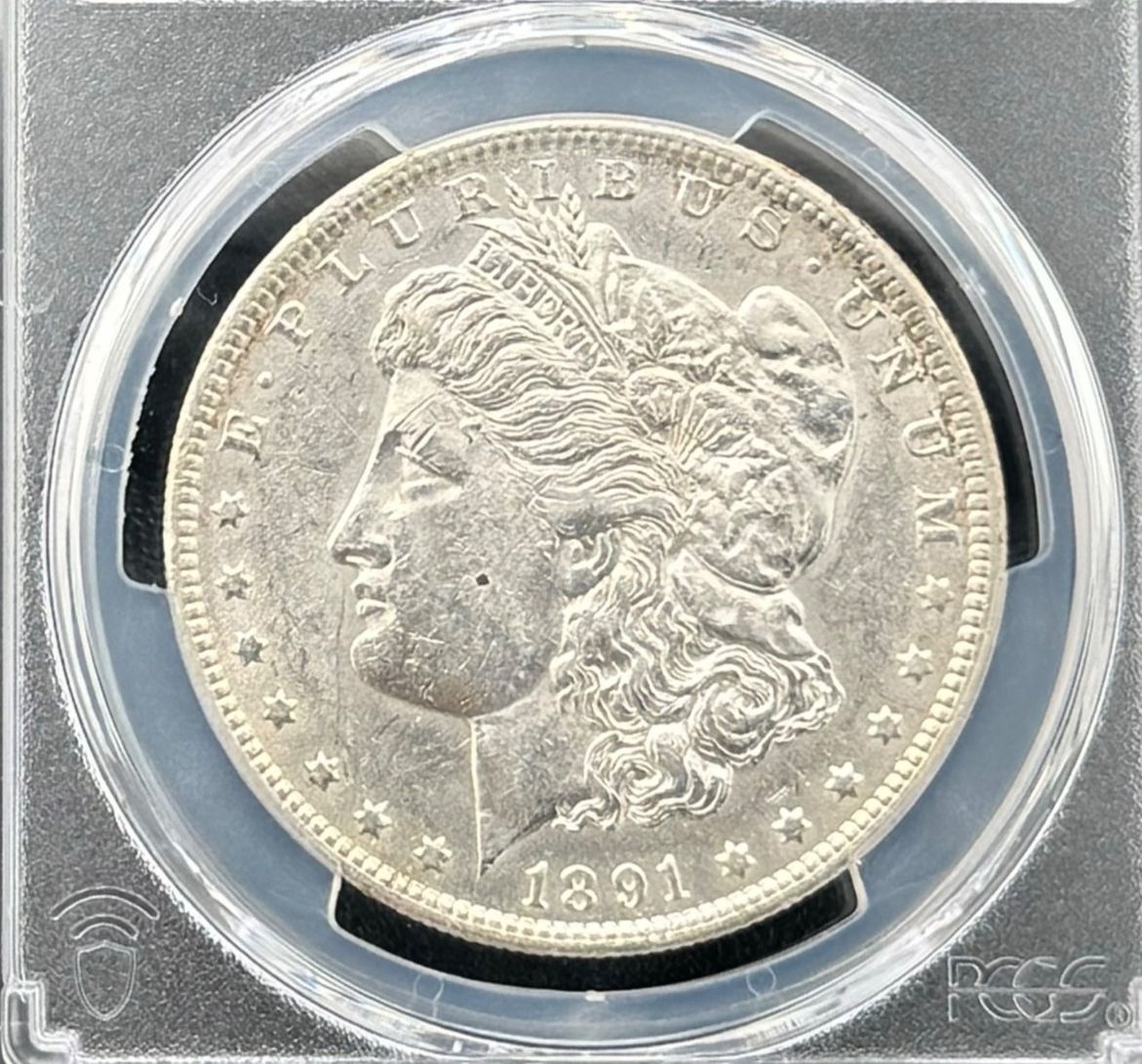 1891 O モルガン シルバー ダラー PCGS AU、ナイス セミキー デイト