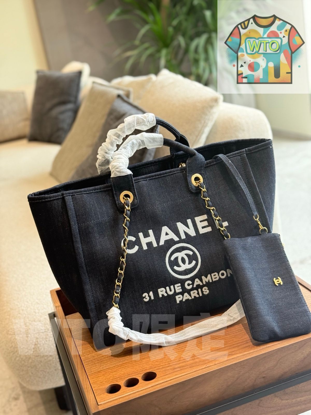 今日特価】Chanel シャネル クラシックショッピングバッグ デニム