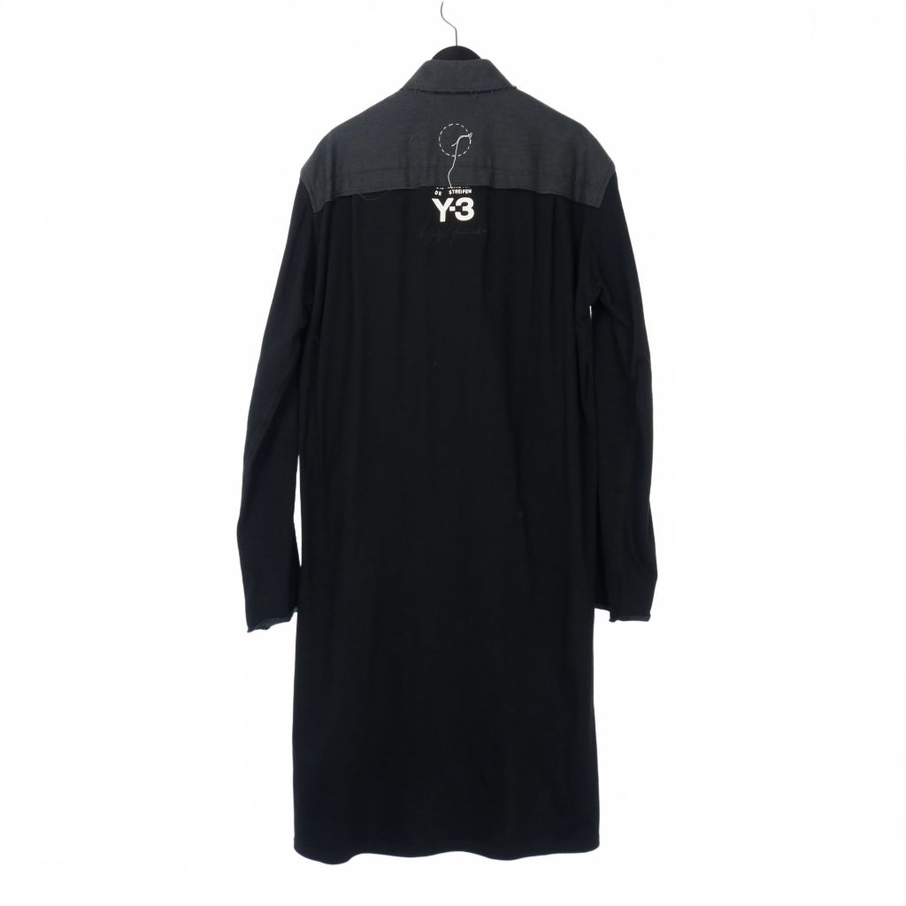 ワイスリー Y-3 ヨウジヤマモト 切替 ロングシャツ 長袖 ステッチ XS